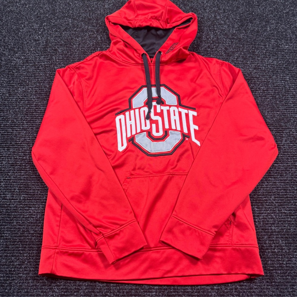 Ohio State Buckeyes Varsity Authentic Apparel Red Performance Hoodie Mens Large
